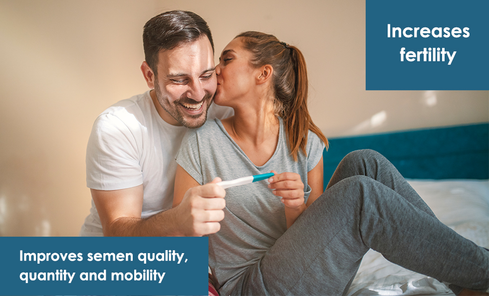 Improves semen quality, quantity and mobility