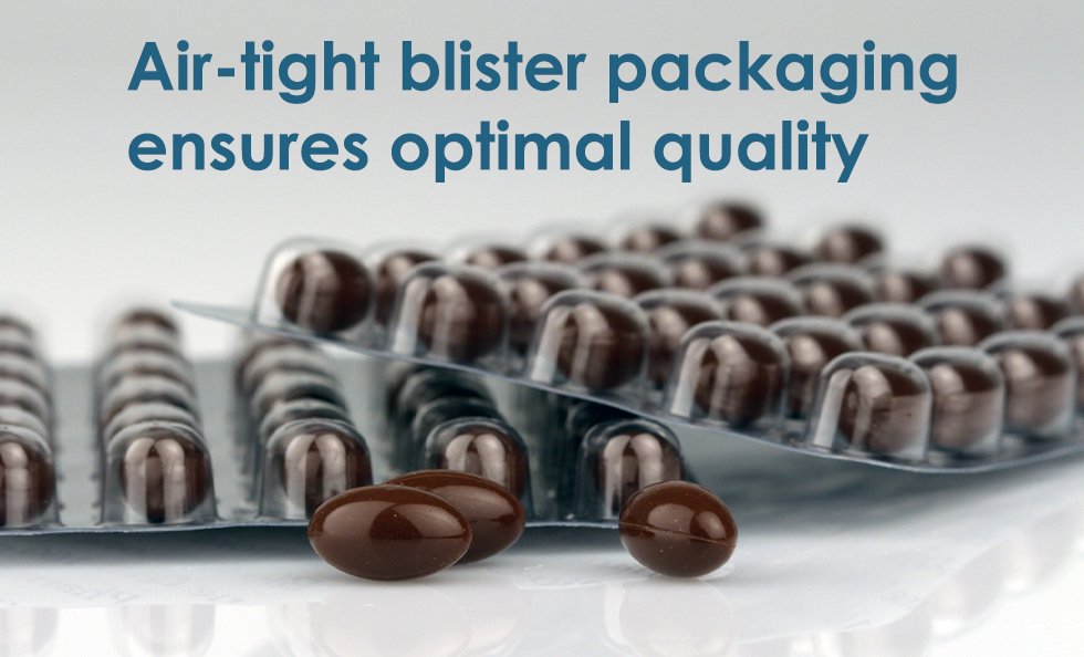 Air tight blister packing ensures optimal quality